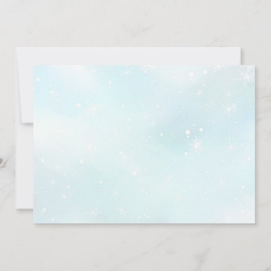 クリスマス雪だるまウィンターオネダーランド1歳の誕生日 招待状 (裏面)