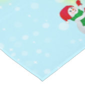 クリスマス雪だるまオンライトブルー テーブルクロス (アングル)