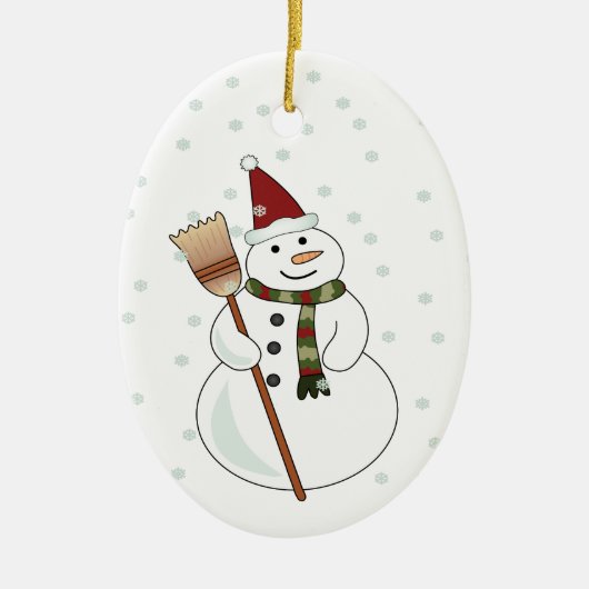 クリスマス雪だるまオーナメント セラミックオーナメント (正面)