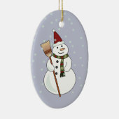 クリスマス雪だるまオーナメント セラミックオーナメント (右)