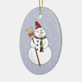 クリスマス雪だるまオーナメント セラミックオーナメント (左)