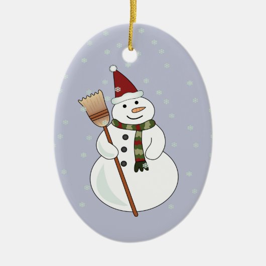 クリスマス雪だるまオーナメント セラミックオーナメント (正面)