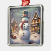 クリスマス雪だるまオーナメント メタルオーナメント (左)