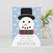 クリスマス雪だるまオープンハウス招待状 招待状 (スタンド正面)