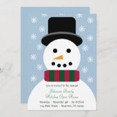 クリスマス雪だるまオープンハウス招待状 招待状 (正面/裏面)