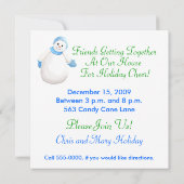 クリスマス雪だるまオープンハウス招待状 招待状 (裏面)