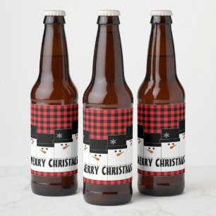クリスマス雪だるまカスタムビールボトルラベル ビールラベル