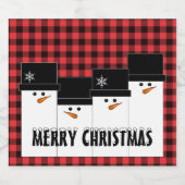 クリスマス雪だるまカスタムビールボトルラベル ビールラベル (シングルラベル)