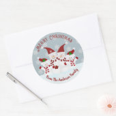 クリスマス雪だるまカスタム ラウンドシール (封筒)