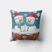 クリスマス雪だるまカップル クッション (裏面)