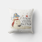 クリスマス雪だるまカントリーホリデイ装飾用クッション クッション (正面)