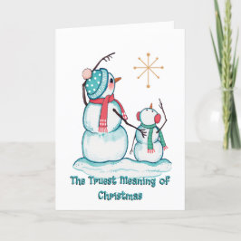 クリスマス雪だるまカード宗教的クリスマススター シーズンカード