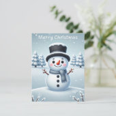 クリスマス雪だるまカード シーズンカード (スタンド正面)