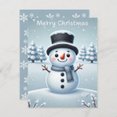 クリスマス雪だるまカード シーズンカード (正面/裏面)