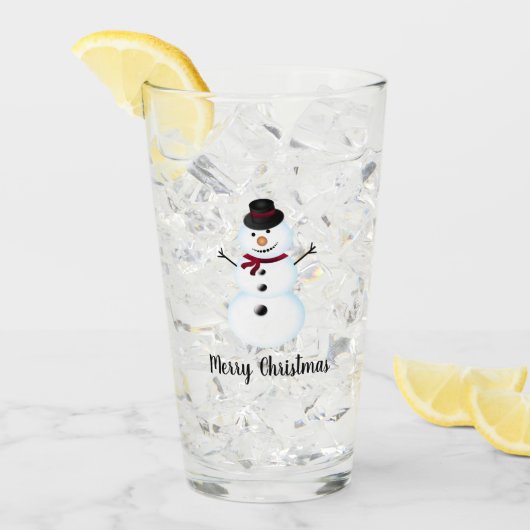 クリスマス雪だるまガラス杯 タンブラーグラス (アイス正面)