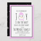 クリスマス雪だるまガールベビーシャワー招待状 招待状 (正面/裏面)