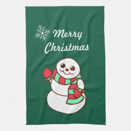 クリスマス雪だるまキッチンタオル キッチンタオル (縦)
