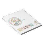 クリスマス雪だるまキャンディバーラッパのギフトラベル ノートパッド (アングル)