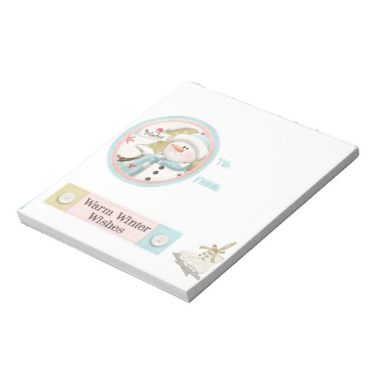 クリスマス雪だるまキャンディバーラッパのギフトラベル ノートパッド (回転)