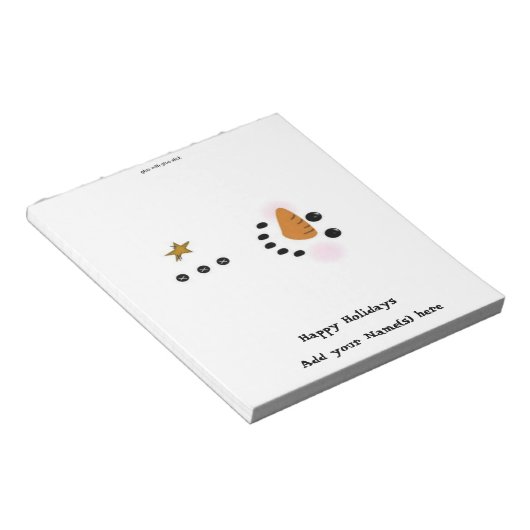 クリスマス雪だるまキャンディバーラッパーパーティーの好意 ノートパッド (アングル)