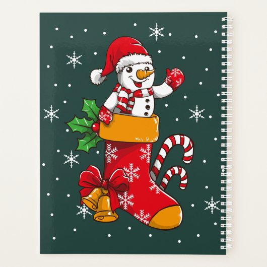 クリスマス雪だるまキャンディーケーンスノーフレークスデイリー プランナー手帳 (裏面)