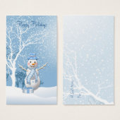 クリスマス雪だるまギフトラベル名刺。 (正面&裏面)