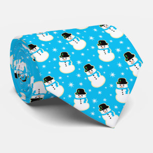クリスマス雪だるまクッキーパターン ネクタイ