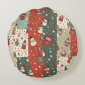 クリスマス雪だるまクッション ラウンドクッション (裏面)