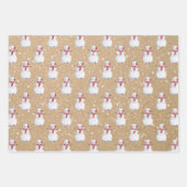 クリスマス雪だるまクラフト ラッピングペーパーシート (正面)