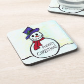 クリスマス雪だるまコルクコースター コースター (左側)
