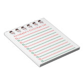 クリスマス雪だるまショッピングリストのパーソナライズ ノートパッド (アングル)