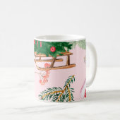 クリスマス雪だるまシームレスパターン。 コーヒーマグカップ (正面右)