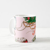 クリスマス雪だるまシームレスパターン。 コーヒーマグカップ (正面左)