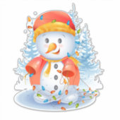 クリスマス雪だるまシール シール (正面)