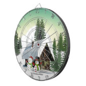 クリスマス雪だるまシーン ダーツボード (正面右)