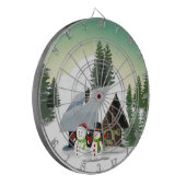 クリスマス雪だるまシーン ダーツボード (正面左)