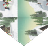 クリスマス雪だるまシーン テーブルクロス (アングル)