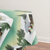 クリスマス雪だるまシーン テーブルクロス (インサイチュ)