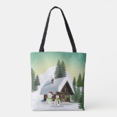 クリスマス雪だるまシーン トートバッグ (裏面)