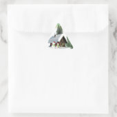 クリスマス雪だるまシーン 三角形シール (バッグ)