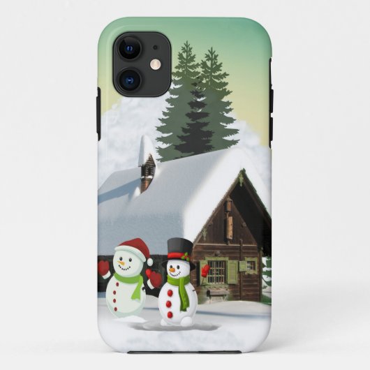 クリスマス雪だるまシーン Case-Mate iPhoneケース (裏面)