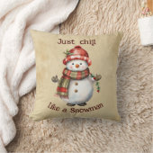 クリスマス雪だるまジャストチル引用文おもしろい水色 クッション (ブランケット)