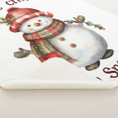 クリスマス雪だるまジャストチル引用文おもしろい水色 シェルパブランケット (3/4)