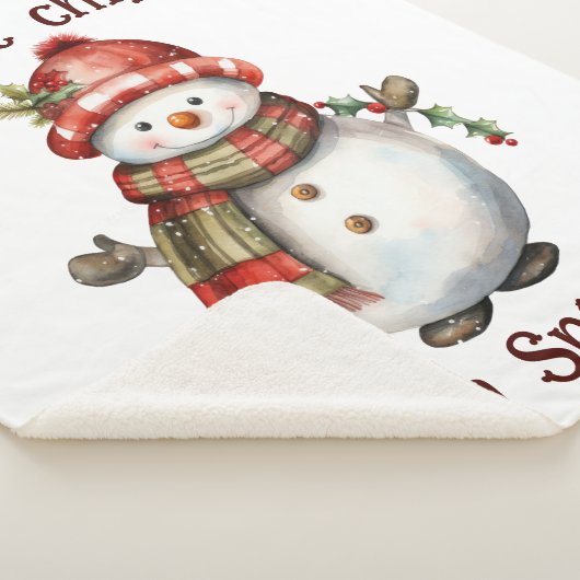 クリスマス雪だるまジャストチル引用文おもしろい水色 シェルパブランケット (3/4)