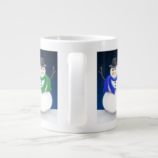 クリスマス雪だるまジャンボマグ ジャンボコーヒーマグカップ (裏面)