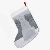 クリスマス雪だるまストッキングパーソナライズされたストッキング ラージクリスマスストッキング (裏面 (吊り時))