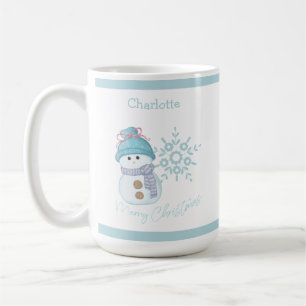クリスマス雪だるまスノーフレークかわいいコーヒーマグ コーヒーマグカップ