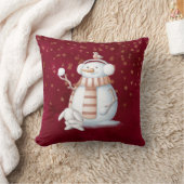 クリスマス雪だるまスノーボールラビットウォーターカラー クッション (ブランケット)