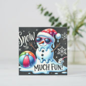 クリスマス雪だるまスノーボール多くのおもしろい シーズンカード (スタンド正面)