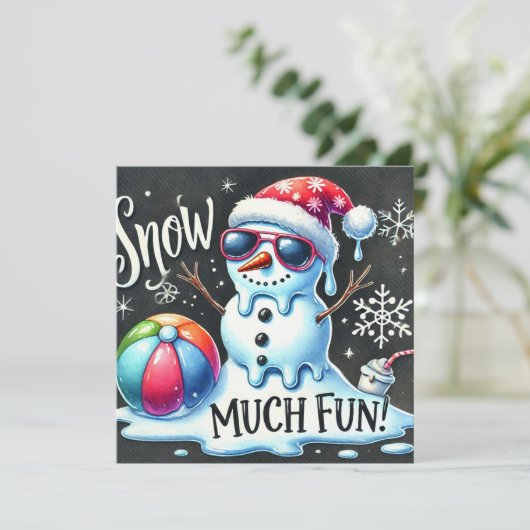 クリスマス雪だるまスノーボール多くのおもしろい シーズンカード (スタンド正面)